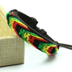 Jamaica Rasta color Four color leather bracelets